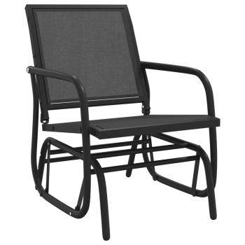 Garten-Schaukelstühle 2 Stk. Schwarz 61x76x87cm Textilene Stahl