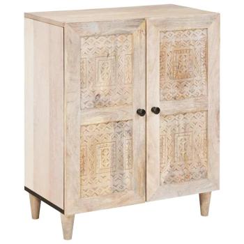 ARDEBO.de - Sideboard Weiß 60 x 33 x 75 cm massives Mangoholz