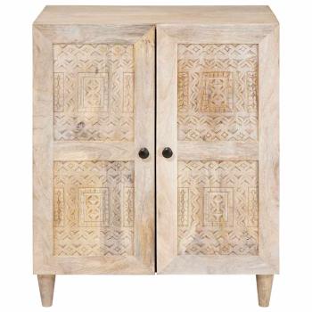 Sideboard Weiß 60 x 33 x 75 cm massives Mangoholz