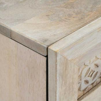 Sideboard 60 x 33 x 75 cm massives Mangoholz Weiß