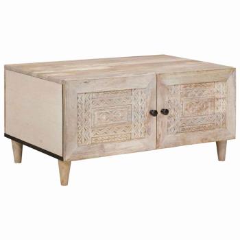 ARDEBO.de - Couchtisch Weiß 80 x 54 x 40 cm Holzwerkstoff