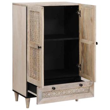Highboard 60 x 33 x 100 cm Massivholz Mango Bleached White