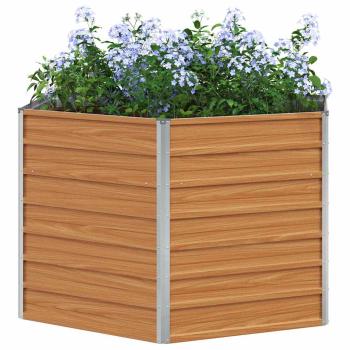 Hochbeet im Garten Hellbraun 129 x 129 x 77 cm Verzinkter Stahl
