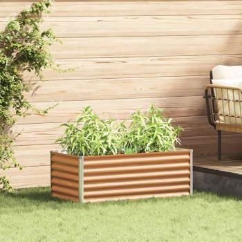 ARDEBO.de - Hochbeet Hellbraun 98 x 50 x 36 cm Verzinkter Stahl