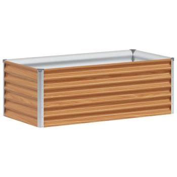 Hochbeet Hellbraun 98 x 50 x 36 cm Verzinkter Stahl