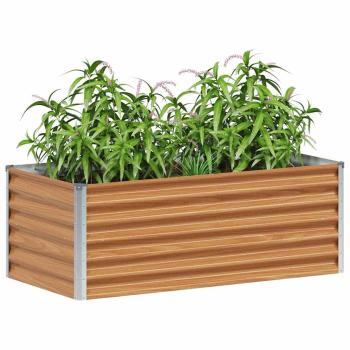 Hochbeet Hellbraun 98 x 50 x 36 cm Verzinkter Stahl