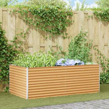 ARDEBO.de - Hochbeet Hellbraun 195 x 100 x 68 cm Verzinkter Stahl