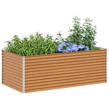 Hochbeet Hellbraun 195 x 100 x 68 cm Verzinkter Stahl