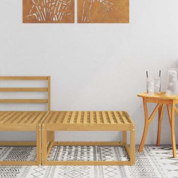 ARDEBO.de - Outdoor-Fußhocker Massivholz Akazie Weiß 79 x 79 x 37 cm