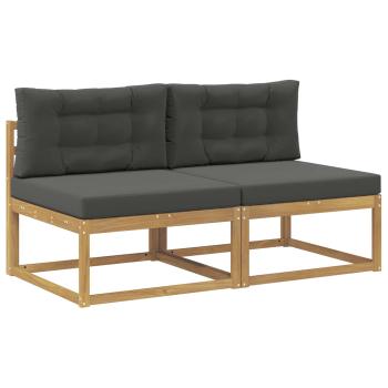 2 Stück Outdoor Mittelsofa Polyester Weiß