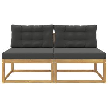 2 Stück Outdoor Mittelsofa Polyester Weiß