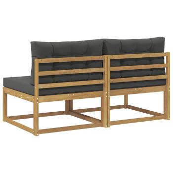 2 Stück Outdoor Mittelsofa Polyester Weiß