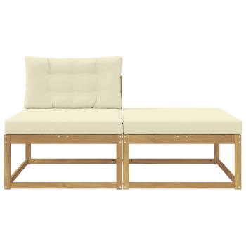 2 Stück Outdoor-Fußhocker Polyester Weiß