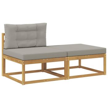 2 Stück Outdoor-Fußhocker Polyester Weiß