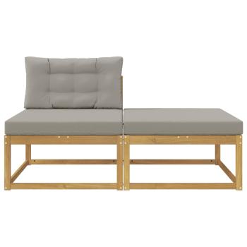 2 Stück Outdoor-Fußhocker Polyester Weiß