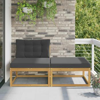 ARDEBO.de - 2 Stück Outdoor-Fußhocker Polyester Weiß