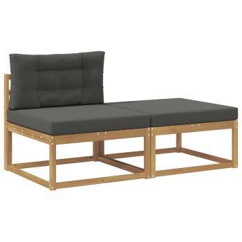 2 Stück Outdoor-Fußhocker Polyester Weiß