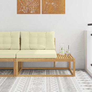 ARDEBO.de - Outdoor End Sofa mit Kissen Weiß 115 x 83 x 73 cm Polyester