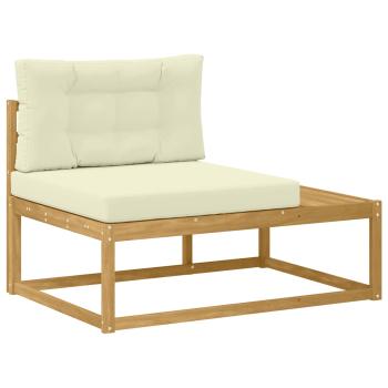 Outdoor End Sofa mit Kissen Weiß 115 x 83 x 73 cm Polyester