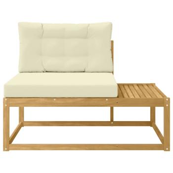 Outdoor End Sofa mit Kissen Weiß 115 x 83 x 73 cm Polyester