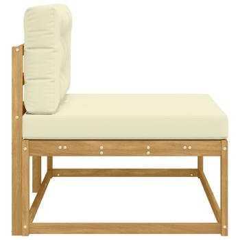 Outdoor End Sofa mit Kissen Weiß 115 x 83 x 73 cm Polyester