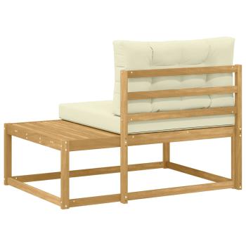 Outdoor End Sofa mit Kissen Weiß 115 x 83 x 73 cm Polyester