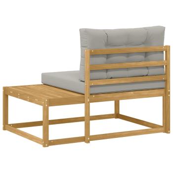 Outdoor End Sofa mit Kissen Weiß 115 x 83 x 73 cm Polyester