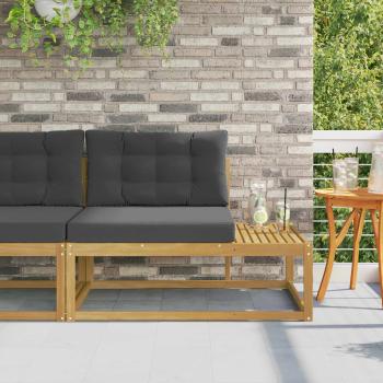 ARDEBO.de - Outdoor End Sofa mit Kissen Weiß 115 x 83 x 73 cm Polyester