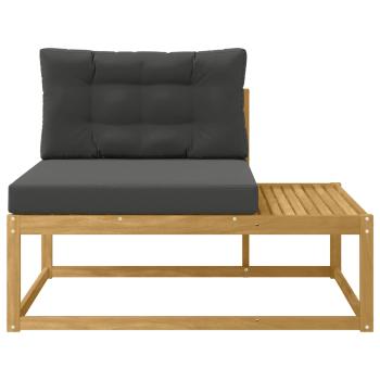 Outdoor End Sofa mit Kissen Weiß 115 x 83 x 73 cm Polyester