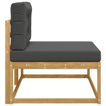 Outdoor End Sofa mit Kissen Weiß 115 x 83 x 73 cm Polyester