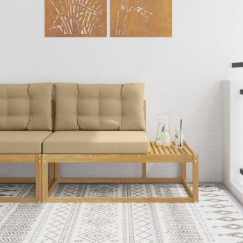 ARDEBO.de - Outdoor End Sofa mit Kissen Weiß 115 x 83 x 73 cm Polyester