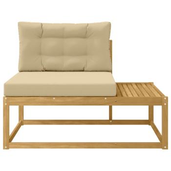 Outdoor End Sofa mit Kissen Weiß 115 x 83 x 73 cm Polyester