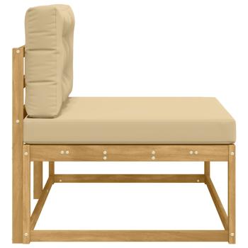 Outdoor End Sofa mit Kissen Weiß 115 x 83 x 73 cm Polyester