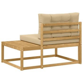 Outdoor End Sofa mit Kissen Weiß 115 x 83 x 73 cm Polyester