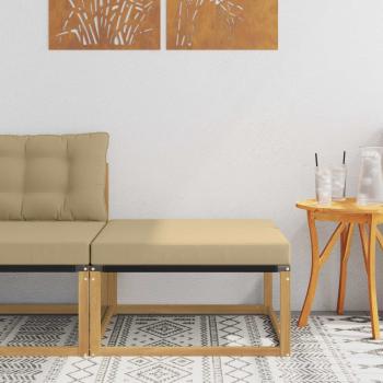 ARDEBO.de - Outdoor-Fußhocker Massivholz Akazie Weiß