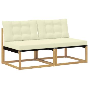 Outdoor Mittelsofa Massivholz Akazie Weiß