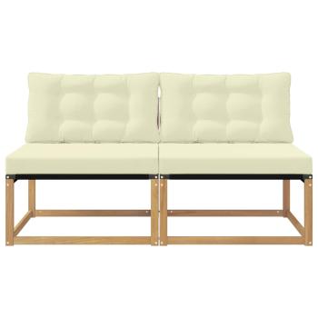 Outdoor Mittelsofa Massivholz Akazie Weiß