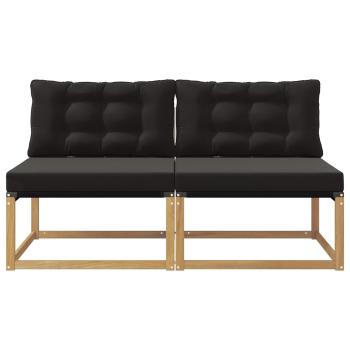 Outdoor Mittelsofa Massivholz Akazie Weiß