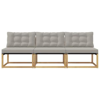 Outdoor Mittelsofa Massivholz Akazie Weiß