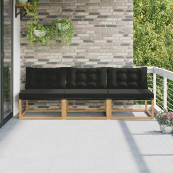 ARDEBO.de - Outdoor Mittelsofa Massivholz Akazie Weiß