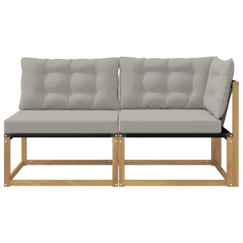 Outdoor-Sofagarnitur Massivholz Akazie Weiß