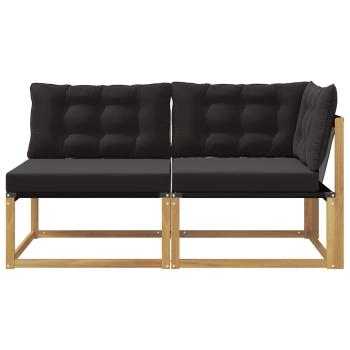Outdoor-Sofagarnitur Massivholz Akazie Weiß