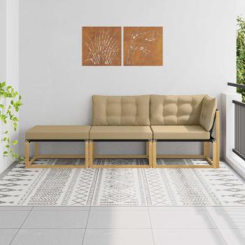 ARDEBO.de - Outdoor-Sofagarnitur Massivholz Akazie Weiß