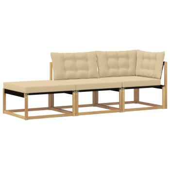Outdoor-Sofagarnitur Massivholz Akazie Weiß