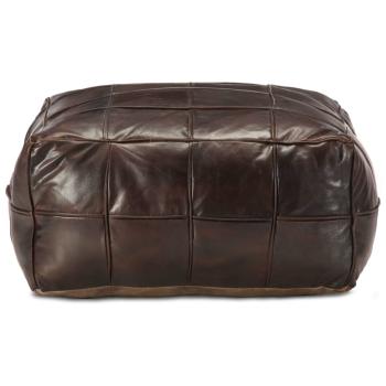 Pouf Dunkelbraun 60 x 60 x 30 cm Echtes Ziegenleder