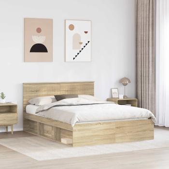 Bettrahmen Sonoma-Eiche 150 x 200 cm Massives Kiefernholz