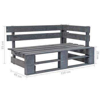 4-tlg. Paletten-Lounge-Set Grau Imprägniertes Kiefernholz