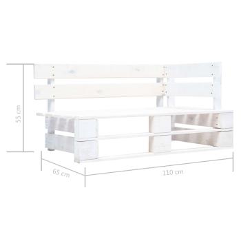 4-tlg. Paletten-Lounge-Set Weiß Imprägniertes Kiefernholz