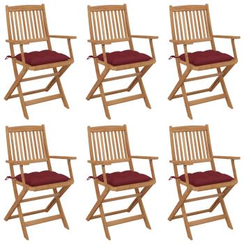 ARDEBO.de - Klappbare Gartenstühle 6 Stk. mit Kissen Massivholz Akazie