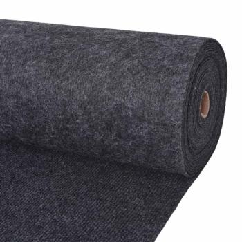 ARDEBO.de - Teppich Anthrazit 1,2 x 15 m Polyester